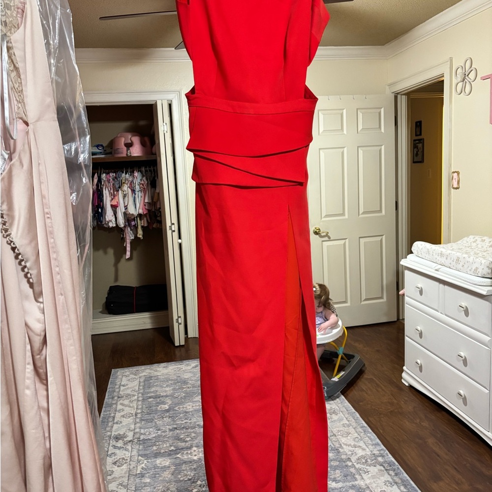 BCBGMaxAzria Vibrant Red Backless Dress